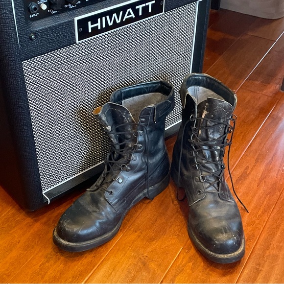 VINTAGE Black Leather Boots from 1986 - Addison Shoe Company - Picture 1 of 7